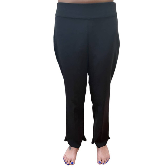 INC International Concepts Women's Black Ruffle Back Split Dress Pants Size 6 - Picture 1 of 11
